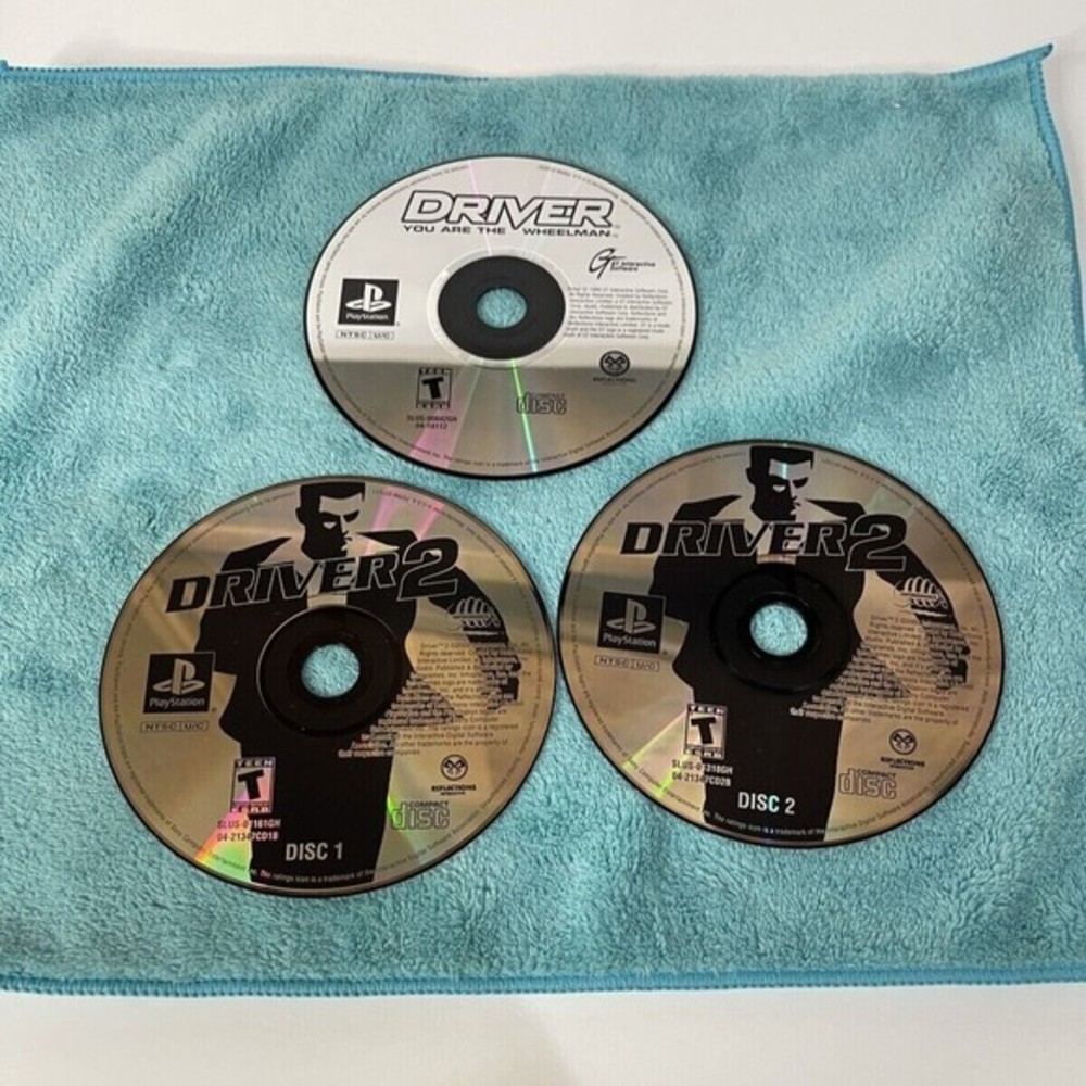 Driver 1 & 2 PS1‎ PlayStation 1 (2000) - Discs Only - street racing video game
